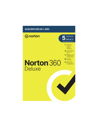 Norton 360 Deluxe Seguridad de antivirus Base Español 1 licencia(s) 1 año(s)