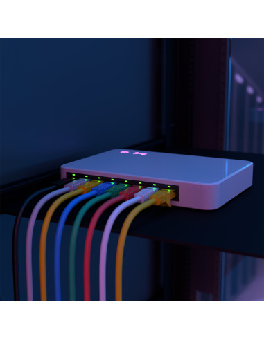 AISENS Cable de Red Latiguillo RJ45 LSZH Cat.6A 500 Mhz UTP AWG24, Azul, 0.5M