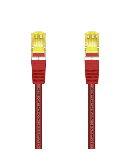 AISENS Cable De Red Latiguillo RJ45 LSZH Cat.7 600 MHz S/FTP PIMF AWG26, Rojo, 25 cm