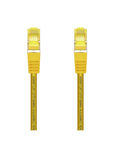 AISENS Cable De Red Latiguillo RJ45 LSZH Cat.7 600 MHz S/FTP PIMF AWG26, Amarillo, 0.5 m