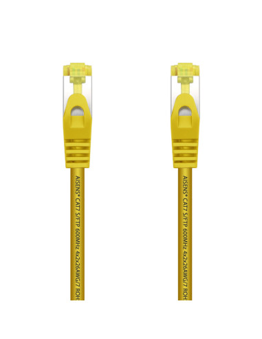 AISENS Cable De Red Latiguillo RJ45 LSZH Cat.7 600 MHz S/FTP PIMF AWG26, Amarillo, 1.0 m