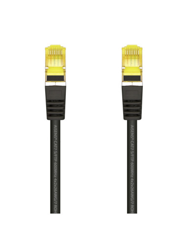 AISENS Cable De Red Latiguillo RJ45 LSZH Cat.7 600 MHz S/FTP PIMF AWG26, Negro, 0.5 m
