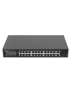 Lanberg RSFE-24P-2C-250 switch No administrado Gigabit Ethernet (10/100/1000) Energía sobre Ethernet (PoE) 1U Negro