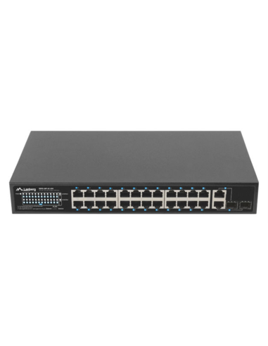 Lanberg RSFE-24P-2C-250 switch No administrado Gigabit Ethernet (10/100/1000) Energía sobre Ethernet (PoE) 1U Negro