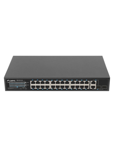 Lanberg RSFE-24P-2C-250 switch No administrado Gigabit Ethernet (10/100/1000) Energía sobre Ethernet (PoE) 1U Negro