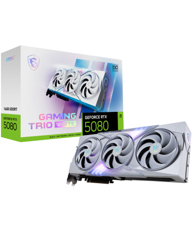 MSI GAMING GEFORCE RTX 5080 16G TRIO OC WHITE tarjeta gráfica NVIDIA 16 GB GDDR7