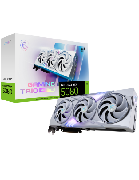 MSI GAMING GEFORCE RTX 5080 16G TRIO OC WHITE tarjeta gráfica NVIDIA 16 GB GDDR7