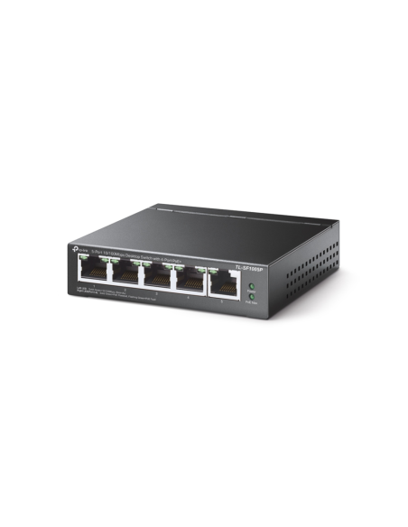 TP-Link TL-SF1005P No administrado Fast Ethernet (10/100) Energía sobre Ethernet (PoE) Negro