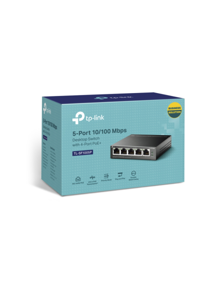 TP-Link TL-SF1005P No administrado Fast Ethernet (10/100) Energía sobre Ethernet (PoE) Negro