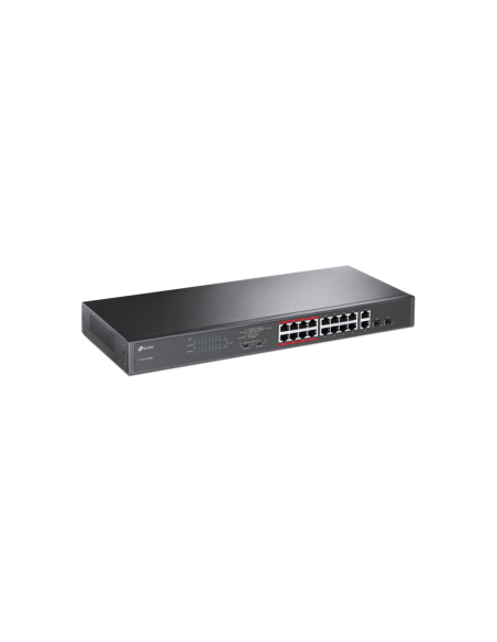 TP-Link TL-SL1218MP No administrado Gigabit Ethernet (10/100/1000) Energía sobre Ethernet (PoE) 1U Negro