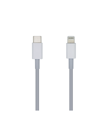 AISENS Cable USB 2.0 USB-? A Lightning PD 2A, Lightning/M-USB-?/M, Blanco, 2.0m