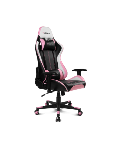 DRIFT DR175PINK silla para videojuegos Silla para videojuegos universal Asiento acolchado Rosa, Negro, Blanco