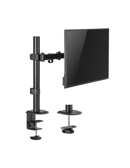 AISENS Soporte de Mesa ECO Giratorio e Inclinable para Monitor/TV 9Kg (3 Pivotes, 1 Brazo) de 17-32, Negro