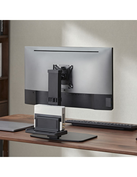 AISENS Soporte de Mesa ECO Giratorio e Inclinable para Monitor/TV y Mini PC 8Kg de 17-32, Negro