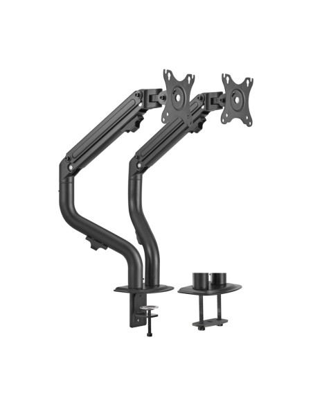 AISENS Soporte de Mesa ECO Contrapeso Giratorio e Inclinable para Monitor/TV 8Kg (3 Pivotes, 2 Brazos) de 17-32, Negro