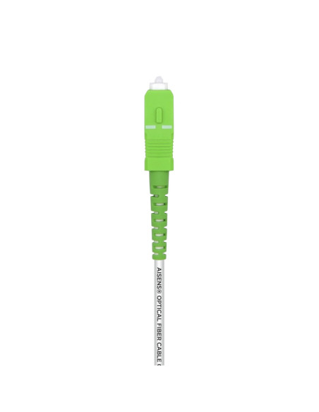 AISENS Cable Fibra Óptica Latiguillo G657A2 3.0 9/125 SMF Simplex CPR DCA LSZH, SC/APC-SC/APC, Blanco, 20 m