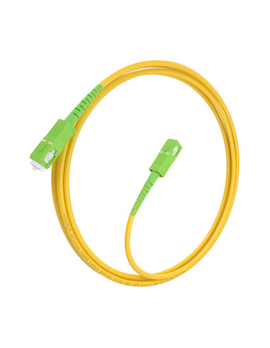 AISENS Cable Fibra Óptica Latiguillo G657A2 3.0 9/125 SMF Simplex CPR DCA LSZH, SC/APC-SC/APC, Amarillo, 3.0m