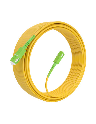 AISENS Cable Fibra Óptica Latiguillo G657A2 3.0 9/125 SMF Simplex CPR DCA LSZH, SC/APC-SC/APC, Amarillo, 15m