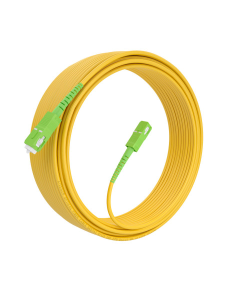AISENS Cable Fibra Óptica Latiguillo G657A2 3.0 9/125 SMF Simplex CPR DCA LSZH, SC/APC-SC/APC, Amarillo, 15m