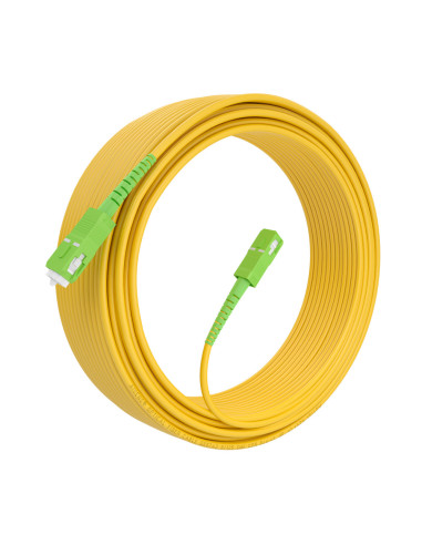 AISENS Cable Fibra Óptica Latiguillo G657A2 3.0 9/125 SMF Simplex CPR DCA LSZH, SC/APC-SC/APC, Amarillo, 20m