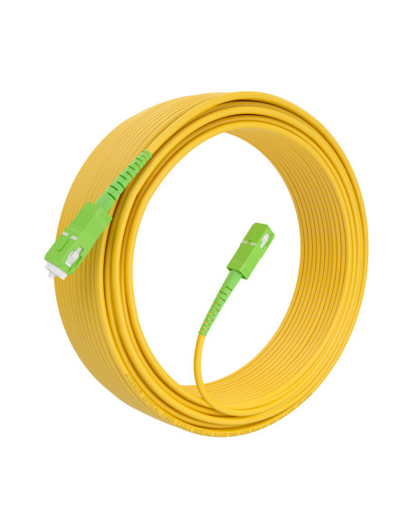 AISENS Cable Fibra Óptica Latiguillo G657A2 3.0 9/125 SMF Simplex CPR DCA LSZH, SC/APC-SC/APC, Amarillo, 20m