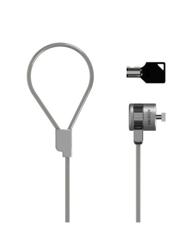 AISENS Cable de Seguridad con Cerradura de Llave para Ordenador, Monitor, Portatil 1.5 m