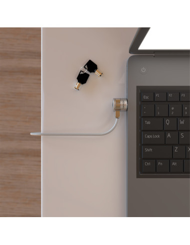 AISENS Cable de Seguridad con Cerradura de Llave para Ordenador, Monitor, Portatil 1.5 m