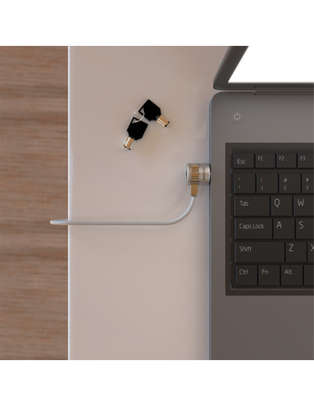 AISENS Cable de Seguridad con Cerradura de Llave para Ordenador, Monitor, Portatil 1.5 m