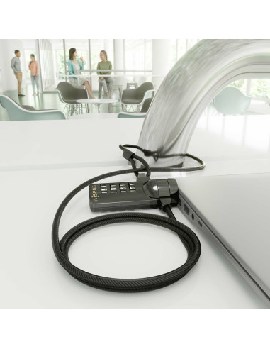 AISENS ASLK-D40N03-BK cable antirrobo Negro 1,5 m