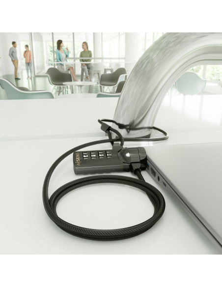 AISENS ASLK-D40N03-BK cable antirrobo Negro 1,5 m