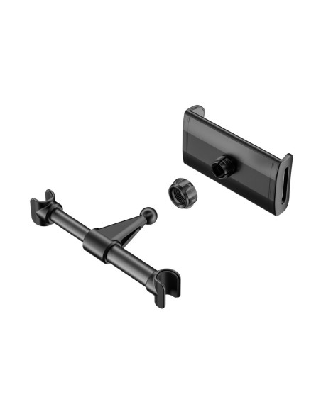 AISENS Soporte Coche Ajustable (1 Pivote) Para Reposacabezas Para Telefono / Tablet, Negro