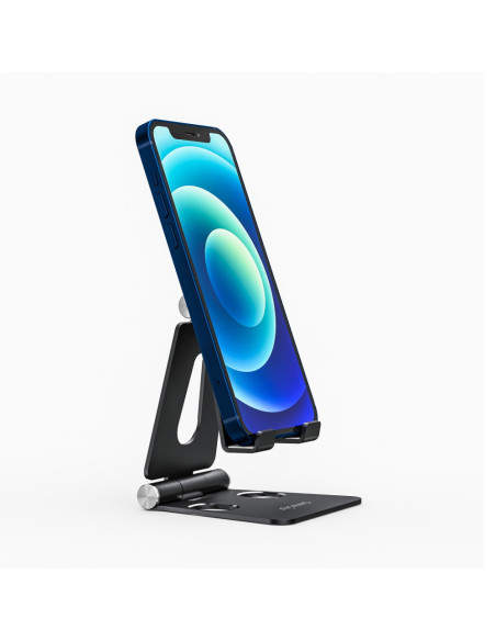 AISENS Soporte De Sobremesa Tamaño M Ajustable (2 Pivotes) Para Movil / Tablet, Negro