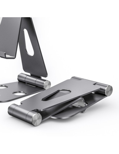 AISENS Soporte De Sobremesa Tamaño XL Ajustable (2 Pivotes) Para Movil / Tablet, Gris