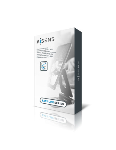 AISENS Soporte De Sobremesa Tamaño XL Ajustable (2 Pivotes) Para Movil / Tablet, Gris