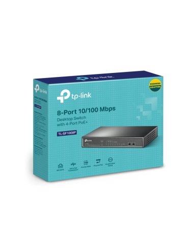 TP-Link TL-SF1008P No administrado Fast Ethernet (10/100) Energía sobre Ethernet (PoE) Negro