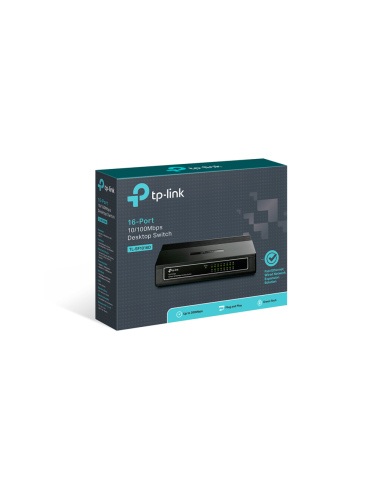 TP-Link TL-SF1016D No administrado Fast Ethernet (10/100) Negro