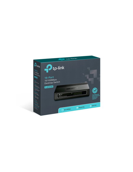 TP-Link TL-SF1016D No administrado Fast Ethernet (10/100) Negro