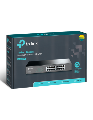 TP-Link TL-SG1016D No administrado Gigabit Ethernet (10/100/1000) Negro