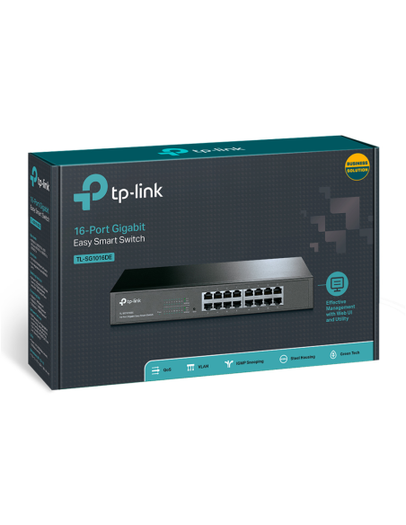 TP-Link TL-SG1016DE Gestionado L2 Gigabit Ethernet (10/100/1000) 1U Negro
