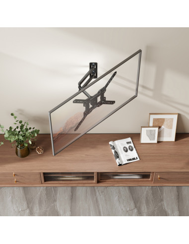 AISENS Soporte Eco Giratorio, Inclinable Para Monitor/TV 30kg (3 Pivotes) De 23"-65", Negro