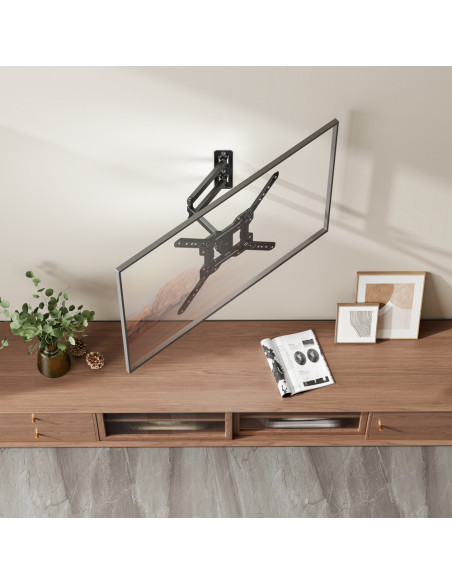 AISENS Soporte Eco Giratorio, Inclinable Para Monitor/TV 30kg (3 Pivotes) De 23"-65", Negro