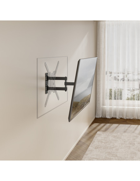 AISENS Soporte Eco Giratorio, Inclinable Para Monitor/TV 30kg (3 Pivotes) De 23"-65", Negro