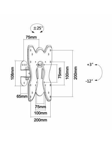 AISENS WT42TS-005 soporte para TV 106,7 cm (42") Negro