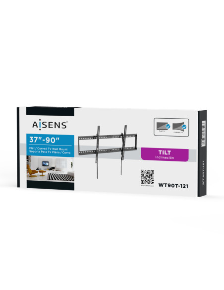 AISENS Soporte ECO Inclinable para Monitor/TV 75Kg de 37-90, Negro