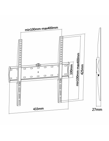 AISENS WT55F-013 soporte para TV 139,7 cm (55") Negro