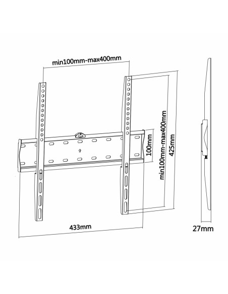 AISENS WT55F-013 soporte para TV 139,7 cm (55") Negro