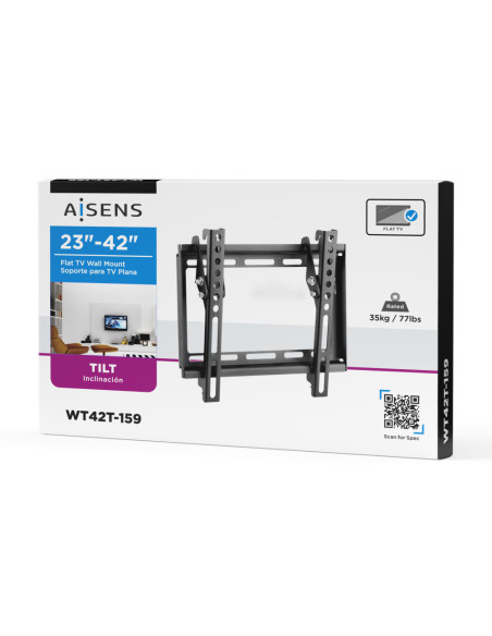 AISENS Soporte Eco Inclinable Para Monitor/TV 35kg De 23-42, Negro