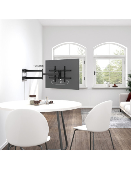 AISENS Soporte Pro Giratorio, Inclinable Y Nivelable Para Monitor/tv 50kg De 43-80, Negro