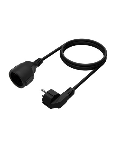 AISENS Cable Alargador de Alimentacion Schuko, CEE7/M-CEE7/H, Negro, 3.0M