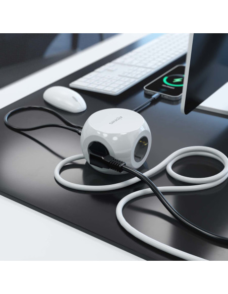 AISENS ASPS-2A2C04-W base múltiple 1,4 m 3 salidas AC Interior